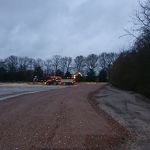 Halfverharding naast bouwput   jan 2021