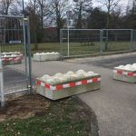 Kruising bouwweg met bestaand fietspad naar Sportlaan   dec 2020 