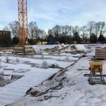 De bouwplaats ligt stil febr. 14 mvs