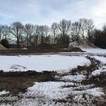 Bouwplaats in de winter febr 14 mvs